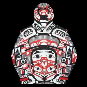 Northwest Coast Totem Pattern Hoodie | Indigenous Tsimshian First Nation Art